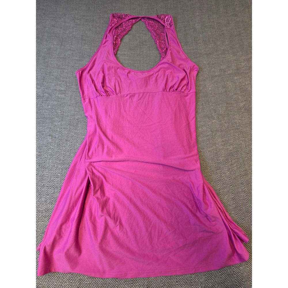 Secret Treasures Racerback Nightgown Womens 3X 24W-26W Magenta Pink Lace Chemise